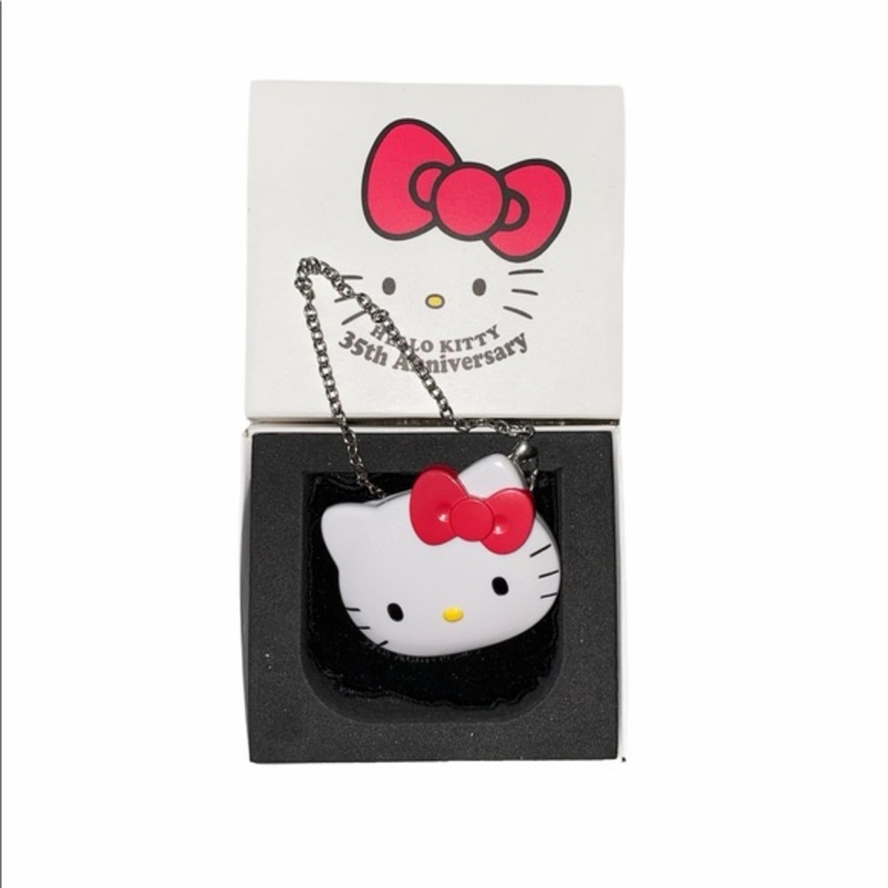 Hello Kitty 35th Anniversary mini compact mirror with chains